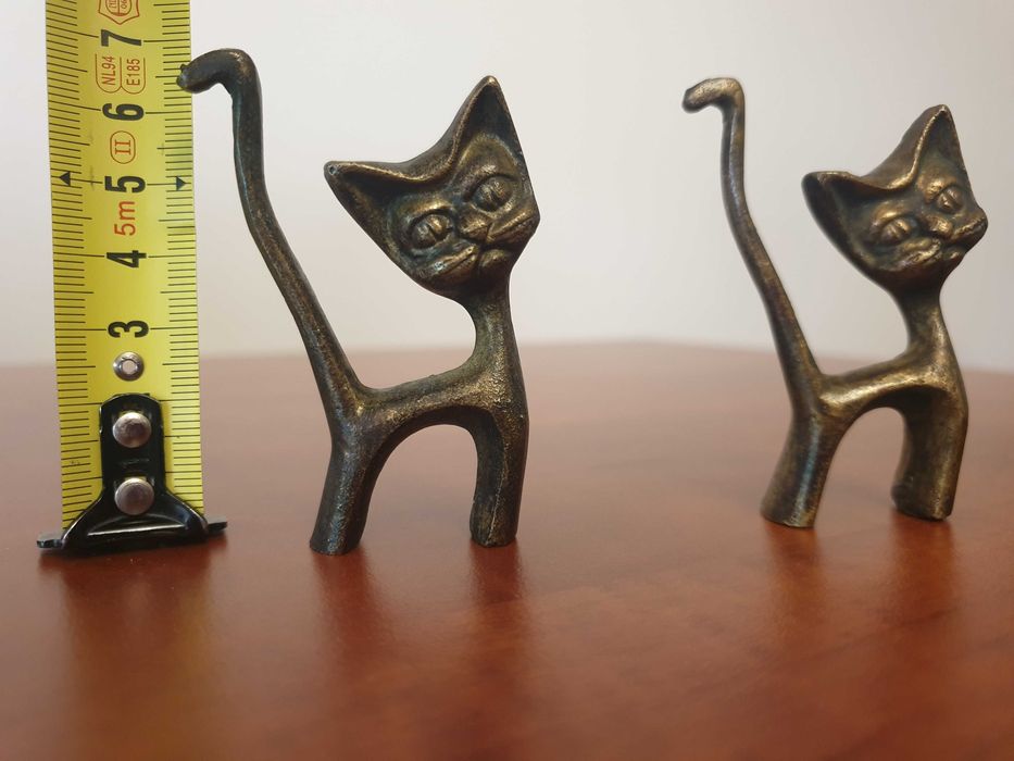 Kotki mosiężne figurki 3 sztuki