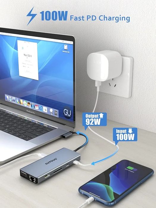 Selados! Hub USB C HDMI Docking Station, 12 em 1
