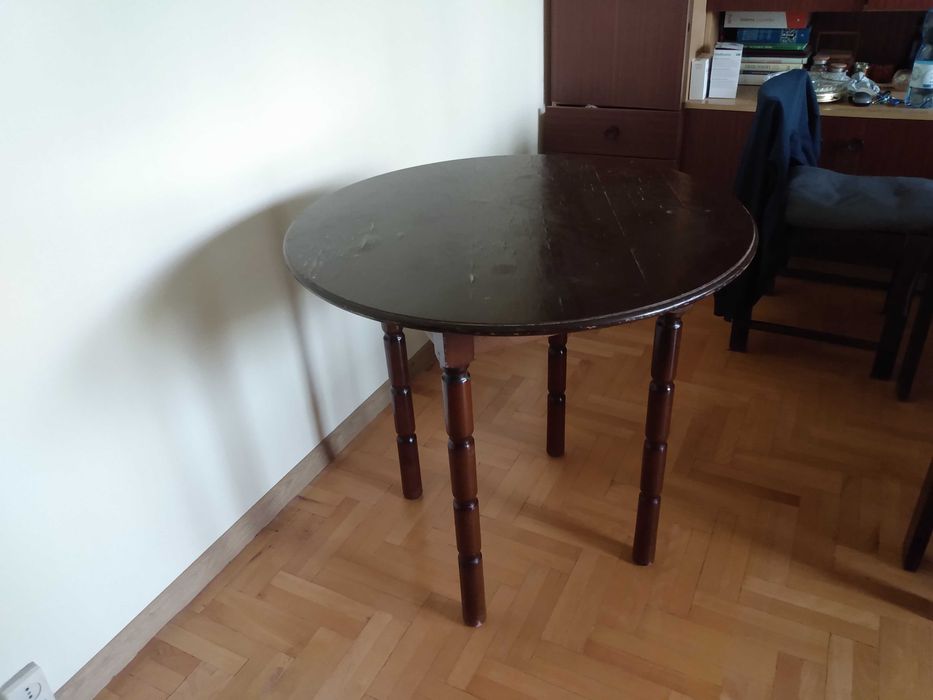 stoł okrągły stary 79cm wysokość plus blat x 79 średnica blatu