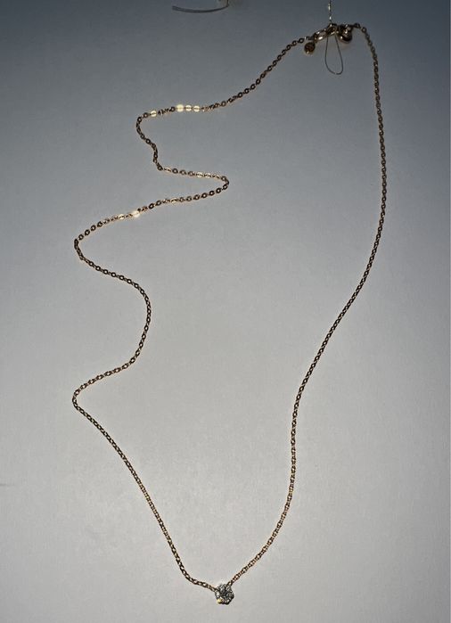 Золотая цепочка колье с бриллиантом красное золото 585 проба