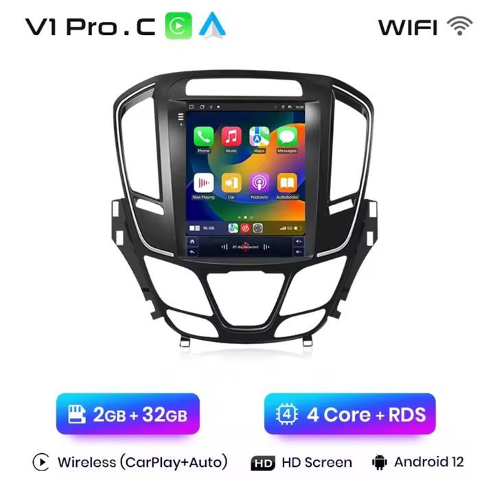 Rádio Vertical 9,7 Android Auto Opel Insignia Carplay GPS wifi BT novo