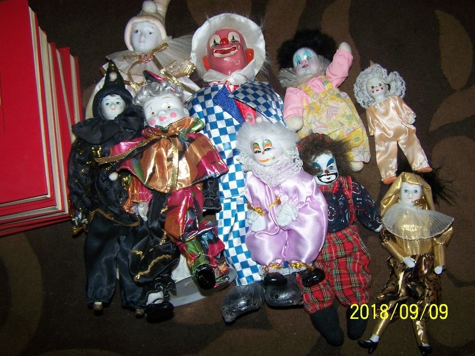 coleçao bonecas e palhaços de porcelana raros