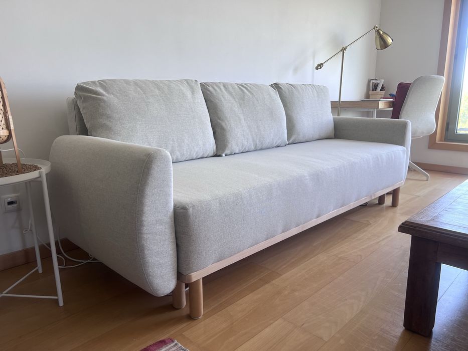 Sofá-cama IKEA GRUNNARP 3 lugares bege/ cinza — como novo