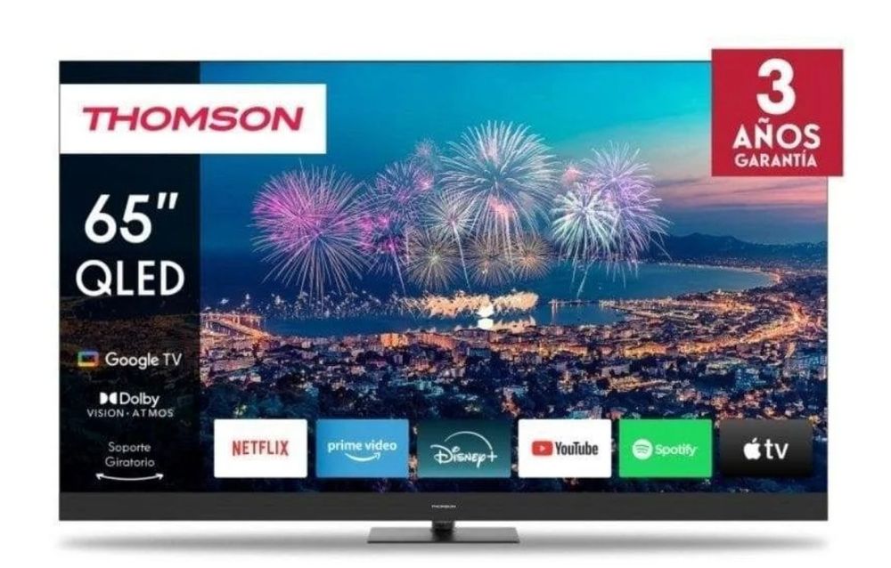 Smart TV QLED 65" Thomson 4K | Google TV | Como Nova na Caixa