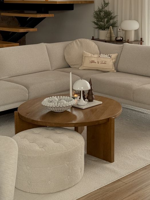 Nowy !Duży stolik dębowy fi 100cm x 40cm wys