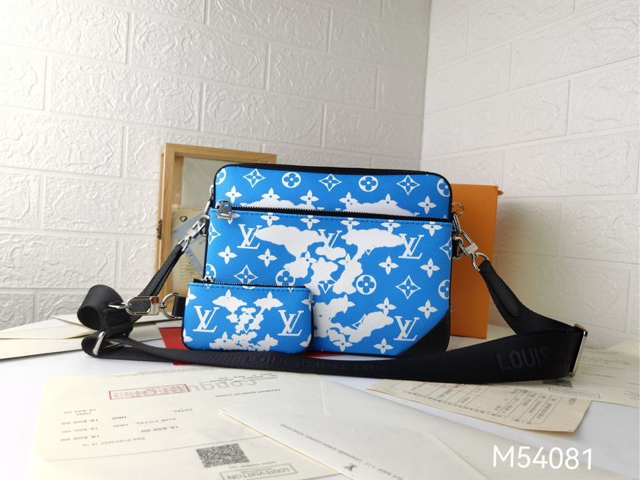 Сумка Louis Vuitton голубая синяя 3в1 3v1 мессенджер мужская