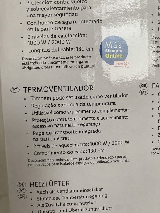 ATE 30.10 - Termoventilador / SilverCrest - como novo