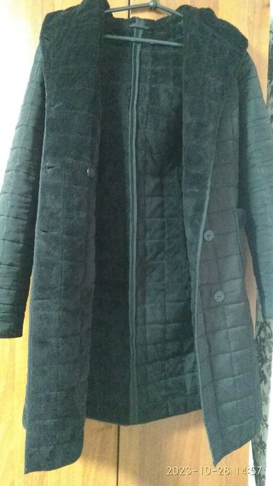 Пальто стьобане на хутрі