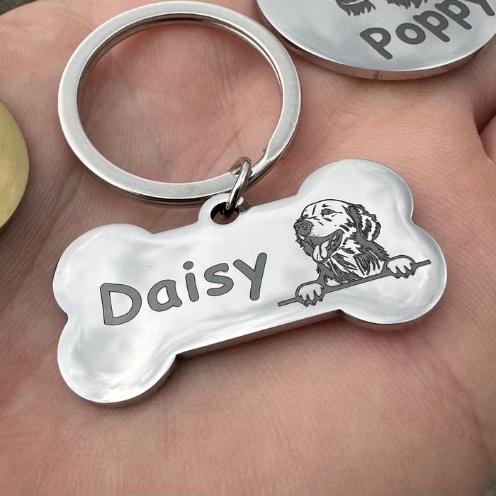 Адресник для собаки з індивідуальним гравіюванням із нержавіючої сталі