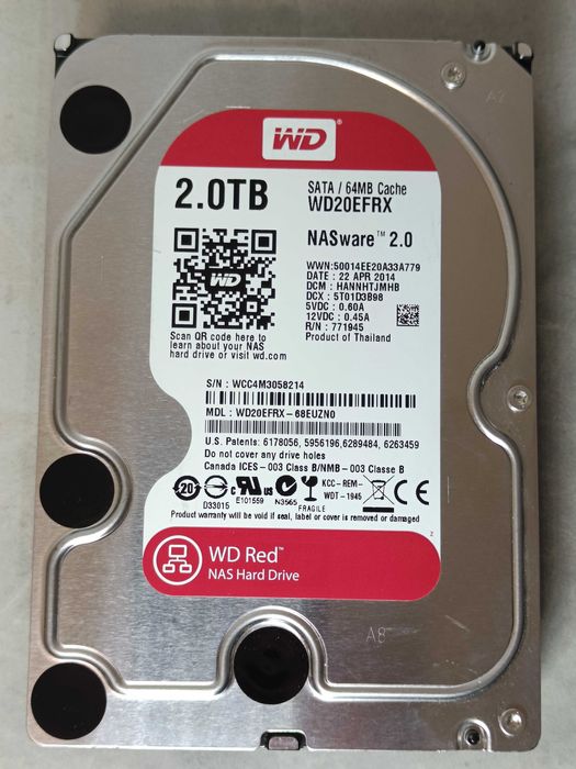 Хард диск HDD Western Digital RED 2TB NASware 2.0 WD20EFRX 64mb CASH