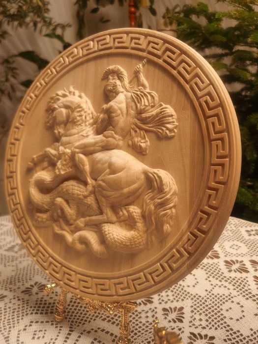 Triumf Wojownika nad Smokiem - Relief , płaskorzeźba