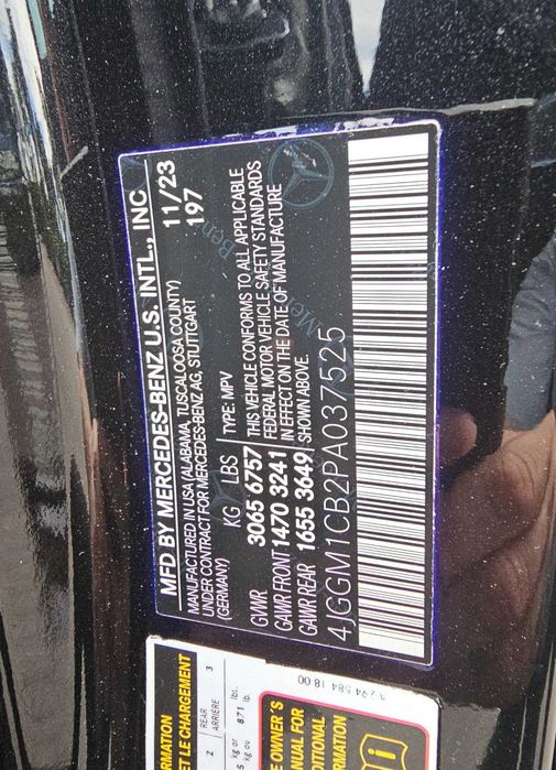 Mercedes-Benz EQE SUV 2023 VIN 4JGGM1CB2PA037525 фото оголошення 18 з 24