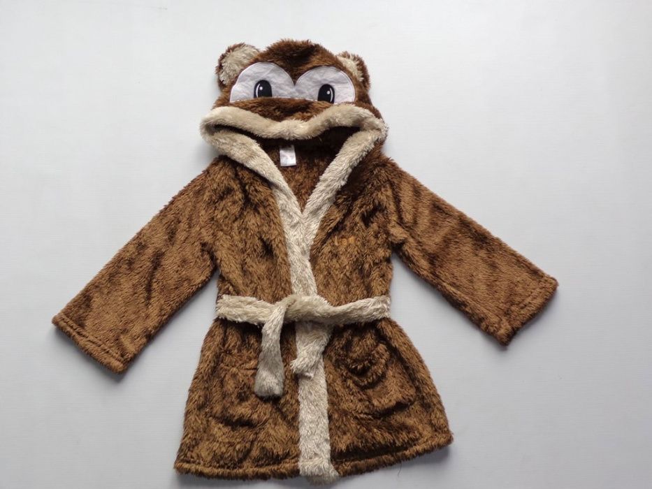 Świetny szlafroczek z kapturem r. 2-3 lata