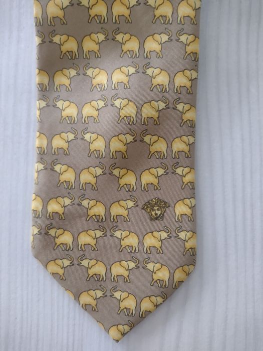 Krawat jedwabny marki VERSACE z głową Meduzy VINTAGE LATA 90