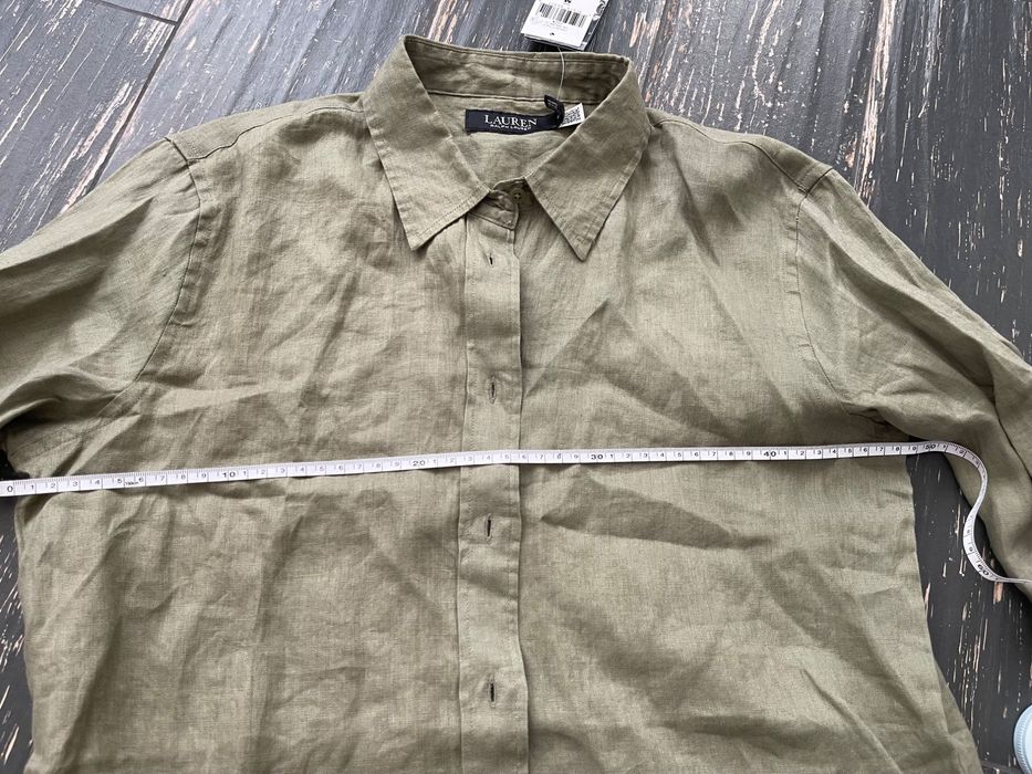 Ralph lauren. рубашка цвета хаки 100% лен р м.