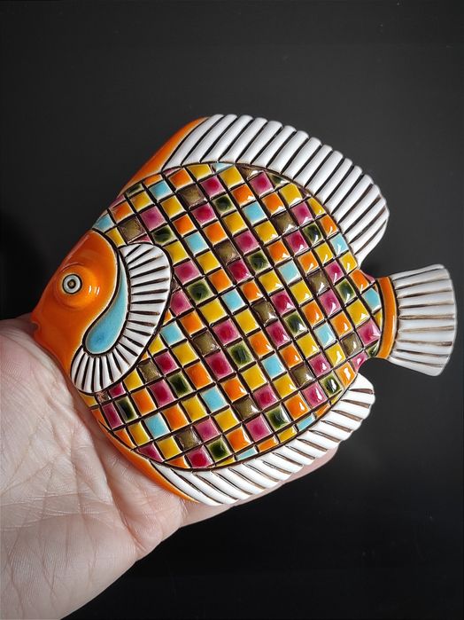 Dekoracja na ścianę - Ryba w kratkę