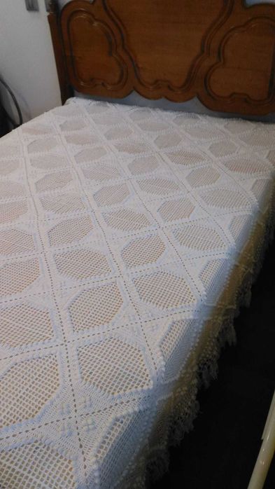 Colcha Branca em crochet
