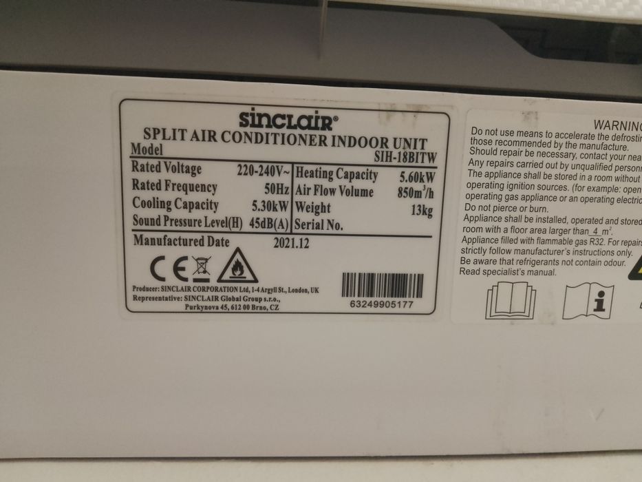 Klimatyzacja Sinclair 5.2kw