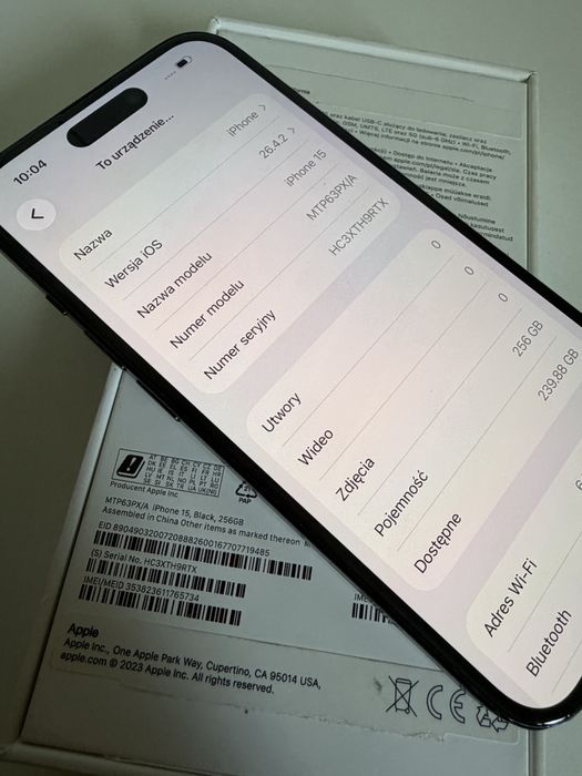 iPhone 15 256gb Black Bateria 96%