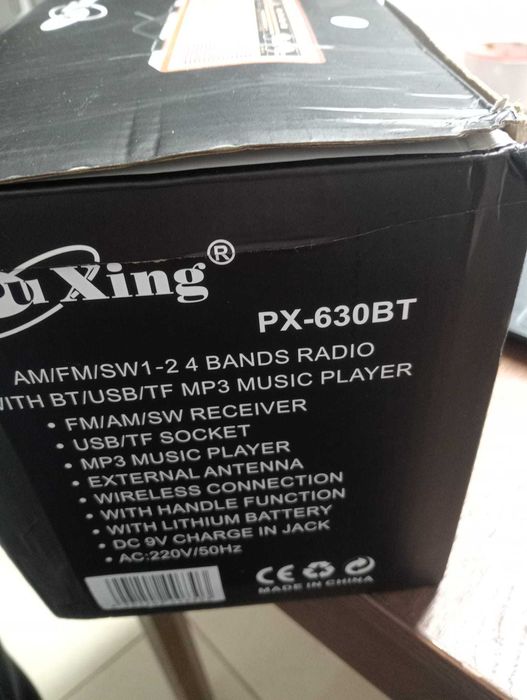 Rádio Multibanda Pu Xing PX-630BT – Bluetooth / USB / Bateria – NOVO