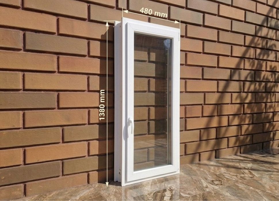 Нове металопластикове вікно 480×1380 • Вікна під ваш розмір за 3 дні