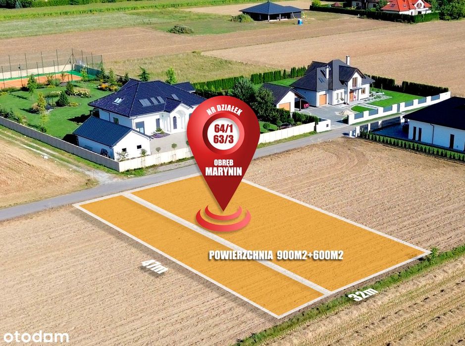 Działka budowlana 1500 m² w Konopnicy koło Lublina