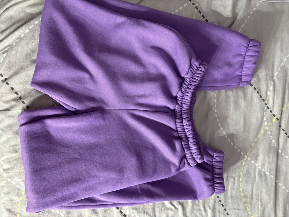 Мʼякий теплий лавандовий костюм на флісі