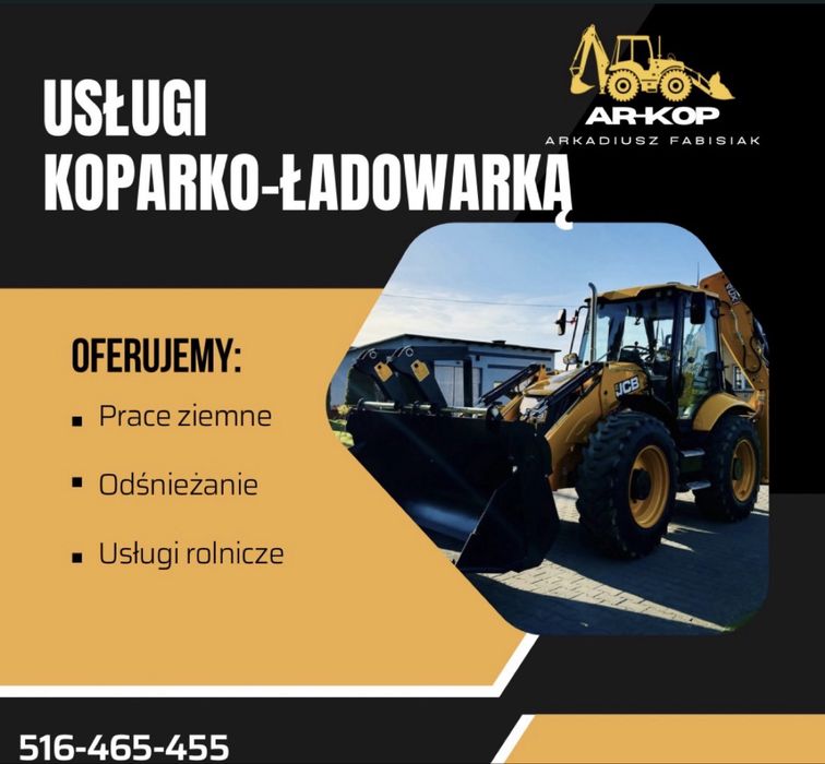 Usługi koparko-ładowarką mini-koparka prace ziemne roboty ziemne