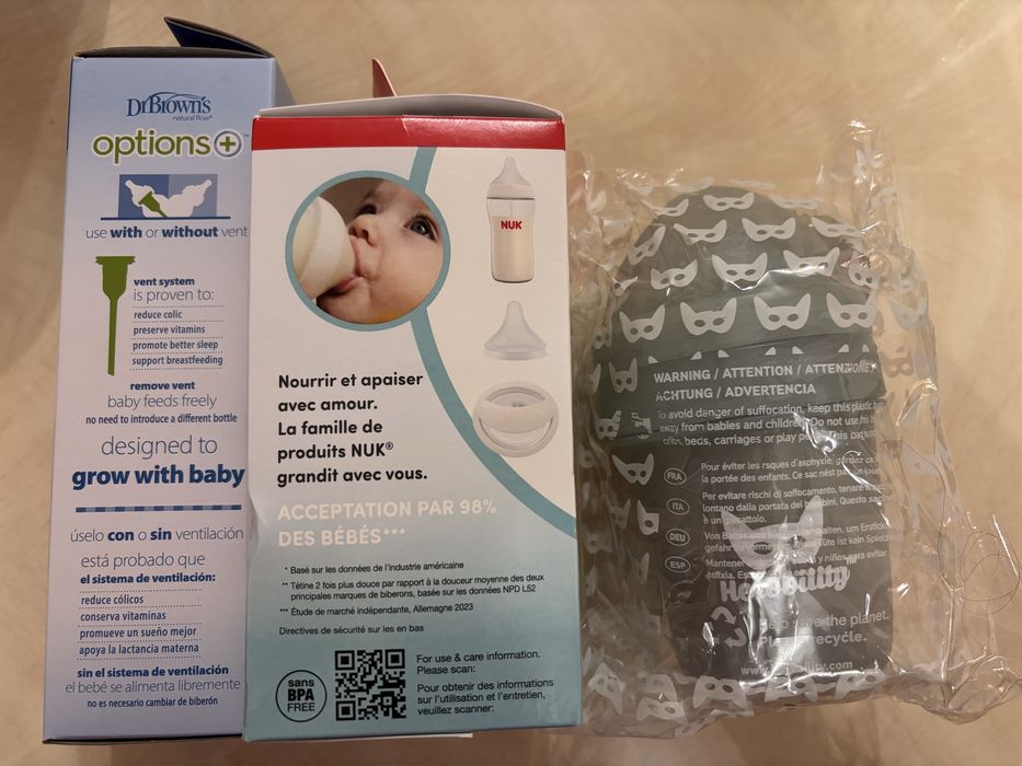 Нові антиколікові пляшечки  Dr. Brown’s / NUK / Herobility 0+