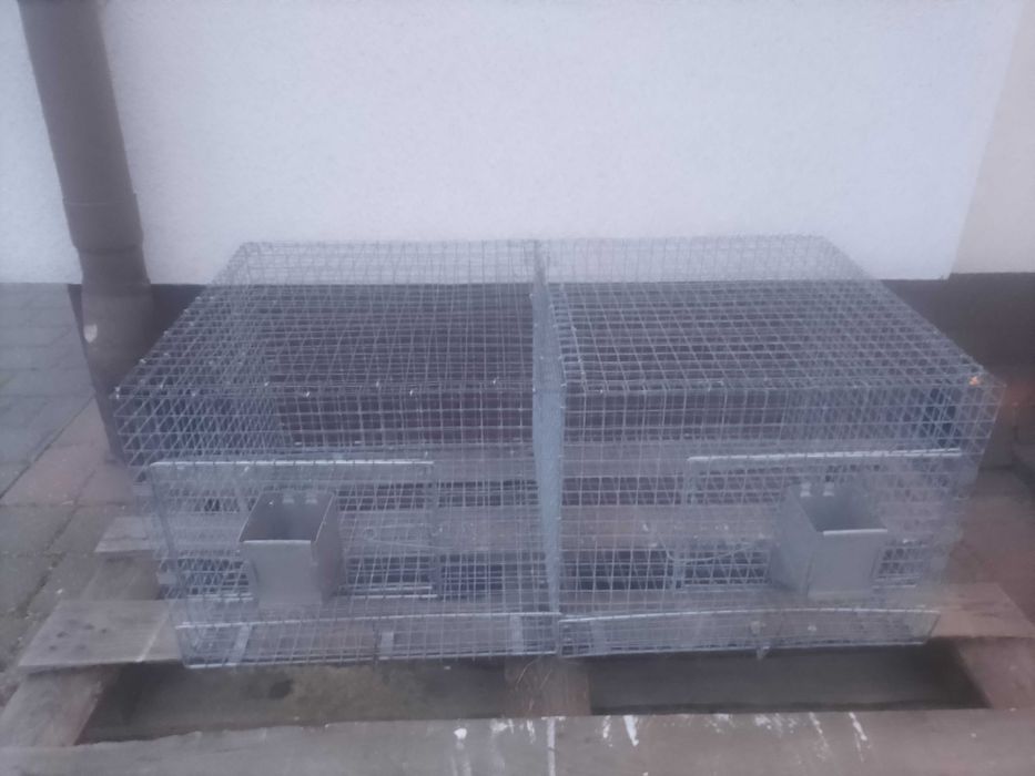 Klatka HODOWLANA aluminium ocynk podwójna  króliki PRZEPIÓRKI drób
