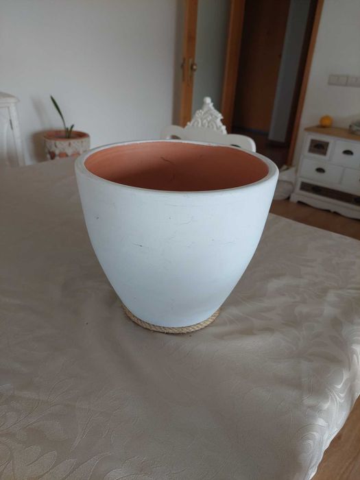 Vaso barro grande - pintado (24cm alt x 25cm diâmetro)