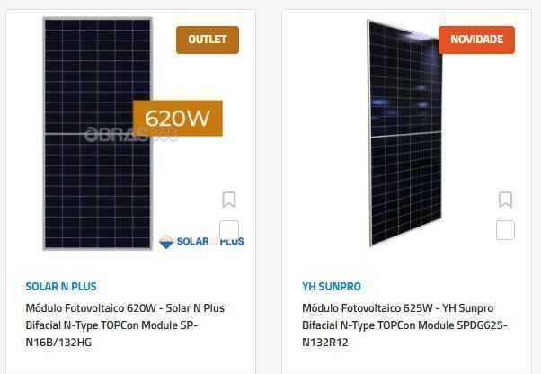 Módulo Fotovoltaico 620W BIFACIAL - Melhor preço do Mercado