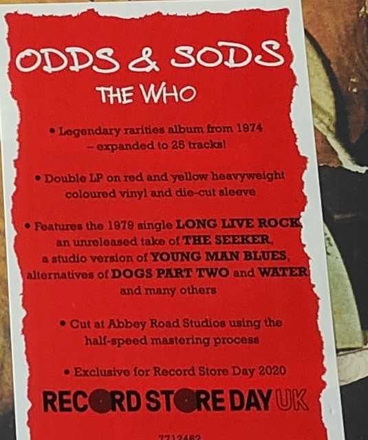 The Who - "Odds & Sods" 2Lp RSD 2020 (Half Speed Mastering)64553113567361123