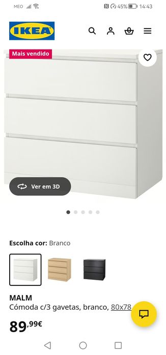 2 Comodas IKEA Branco.