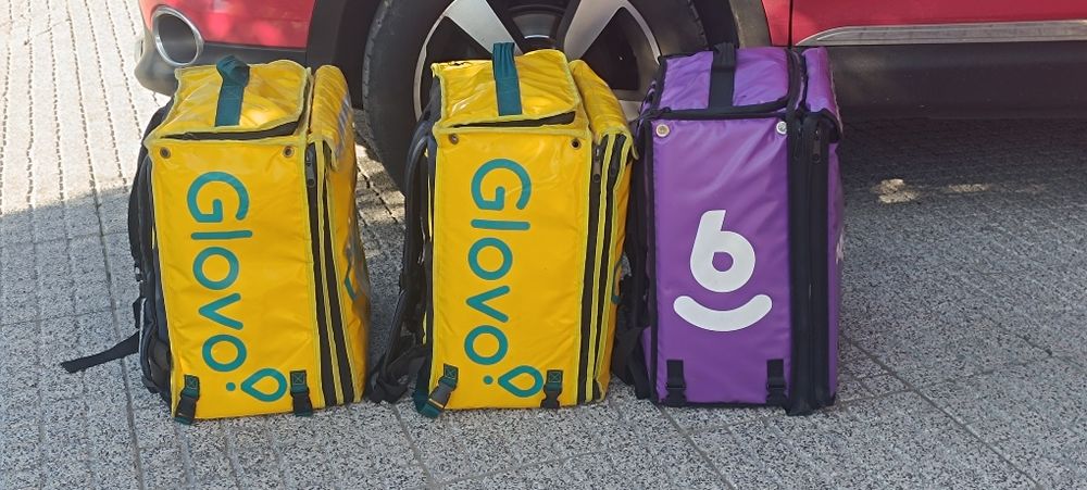 Bag térmica glovo estafeta para entrega de comida