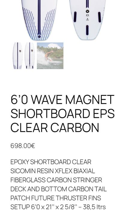 Surfboard Flowt 6 38.5L epoxy / extras