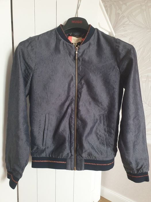 Ted Baker lniana Wiosenna ramoneska wiosenna kurtka letnia bomberka S