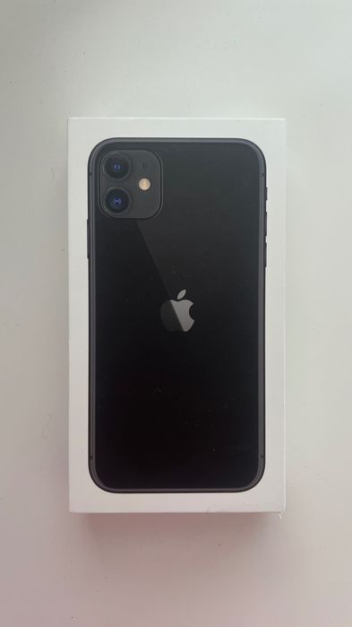 Pudełko box karton iPhone 11 czarny black naklejka Apple pinezka igła