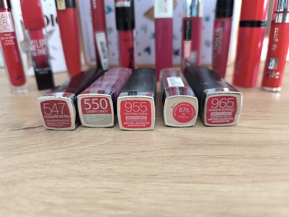 Mega Zestaw TRWAŁYCH POMADEK Kultowe serie Maybelline, L'Oreal, Rimmel