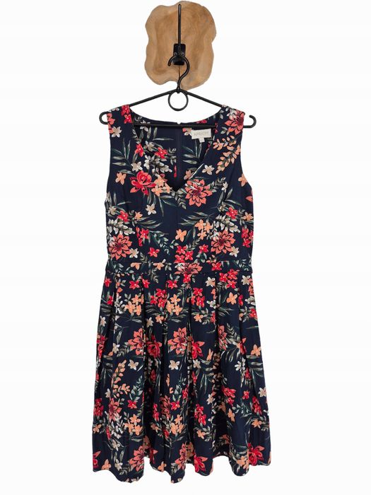 Apricot sukienka w kwiaty rozkloszowana L 40