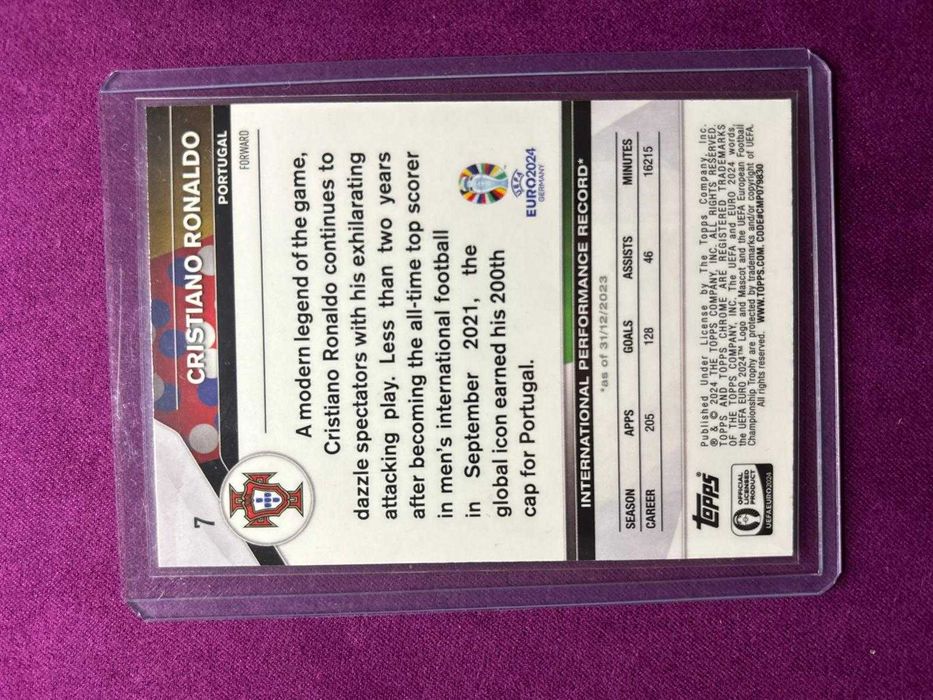 Card Cristiano Ronaldo Topps Chrome Euro 2024