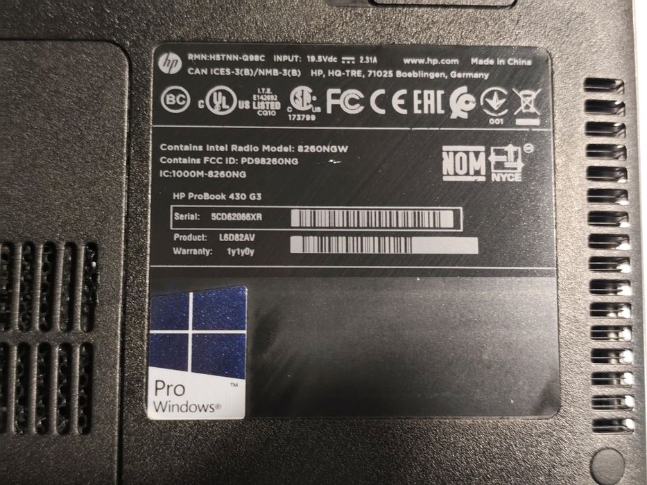 Portátil HP ProBook 430 G3 – Não Liga / Sem disco / Sem carregador