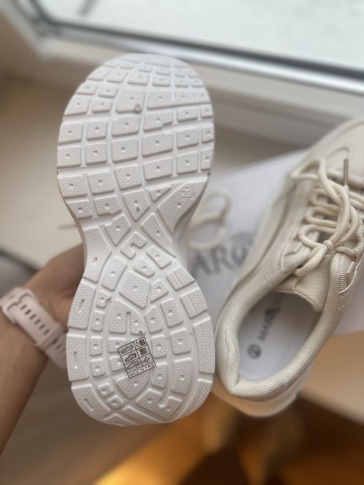 Beżowe kremowe buty adidasy sneakersy na platformie grubej podeszwie