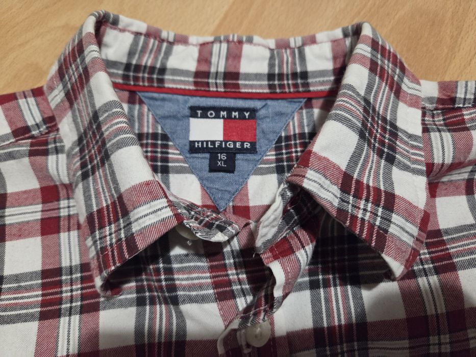 Koszula Tommy Hilfiger 16 XL (bordowa kratka)