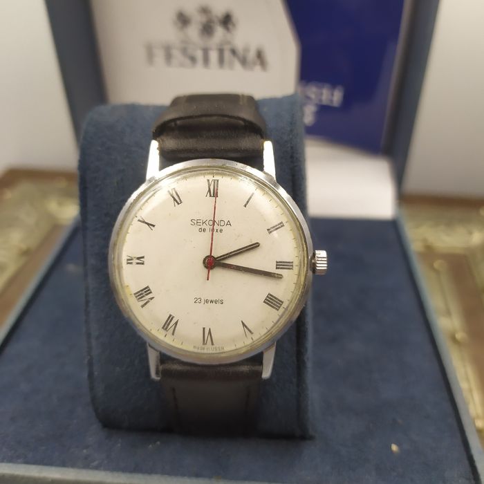 Zegarek sekonda mechaniczny de luxe 23jewels