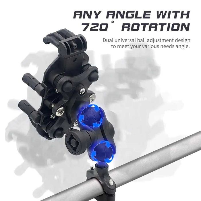 Антивібраційний мототримач телефону на мотоцикл скутер. З козирком