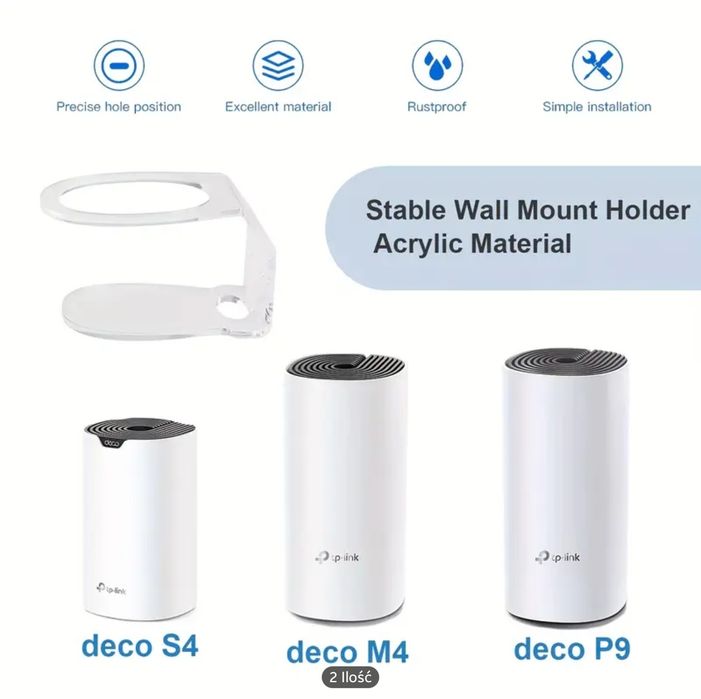 TP-Link Deco S4, M4, P9 - Uchwyty ścienne 2 sztuki.