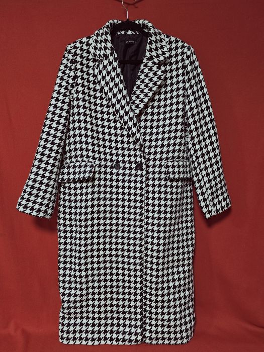 Стильне жіноче демісезонне пальто et vous принт гусяча лапка