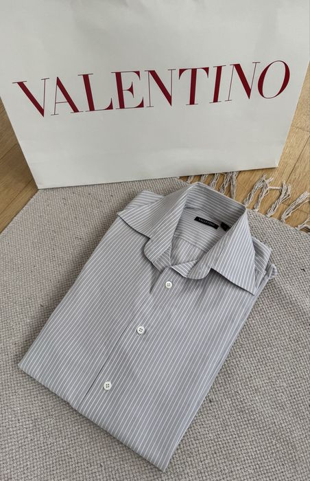 Oryginalna koszula męska Valentino M/L 100% bawełna długi rękaw paski