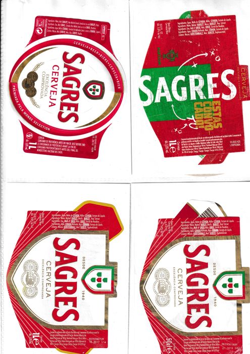 Rotulos de cerveja da Sagres